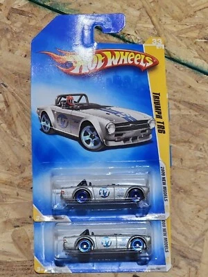 2009 Hot Wheels #33 New Models 33/42 TRIUMPH TR6 Silver w/Blue LOT of 2 - Image 1 of 4