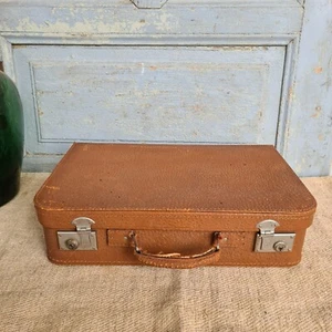 B5055 Alter Reisekoffer um 1950 | sehr dekorativ | Vintage | Koffer Leder - Bild 1 von 11