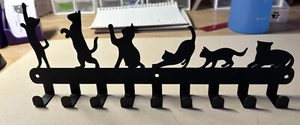 Metal Cat Coat hooks. 6 beautiful cats/kittens depicted on strong metal hooks - Picture 1 of 2
