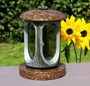 Grablaterne Grablicht Grabschmuck aus Vanga Granit  - Bild 1 von 1