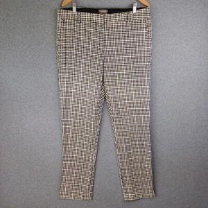 Sussan Pants Womens Size 16 White Black Check Straight Leg Med Rise Stretch - Picture 1 of 13