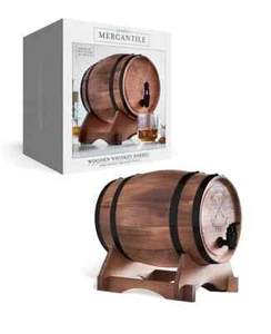 Studio Mercantile Miniature Wood Whiskey Barrel Dispenser Holds Up To 5L - Picture 1 of 4