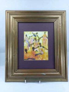 Vintage Painting of African Women Dancing Framed - Picture 1 of 5
