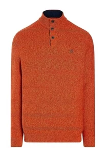 Suéter CHAPS Para Hombre Botón Cuello Simulado Nuevo con Etiquetas Otoño Naranja Quemada Talla L, XL - Imagen 1 de 5