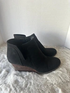 Madden Girl Greteel Bootie Womens 9.5 Black Zip Up Wedge Heels Ankle Bootie - Picture 1 of 8