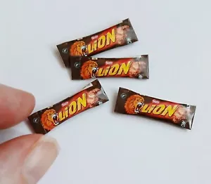DOLLS HOUSE MINIATURE FOOD 1:12 * 4 X LION BARS CHOCOLATE BARS * COMBINED P+P - Picture 1 of 3