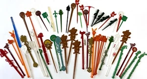 Gran colección de sillas de montar y selecciones de cócteles Swizzle vintage • PanAm, TWA, Sardi's - Imagen 1 de 8