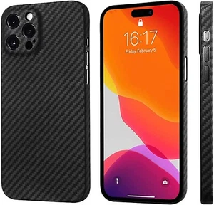 Custodia in fibra aramide super sottile per iPhone 14 Pro max cover posteriore a scatto - Foto 1 di 9