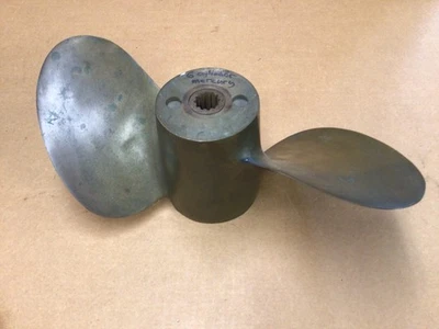 HÉLICE BARCO LATÓN VINTAGE 2 PALAS PLATA RÁPIDA Foto 1 de 4