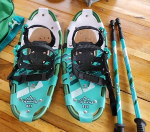 Gpeng Schneeschuhe 821 (bis zu 150 Pfund) mit Stangen und Tragetasche 8" x 21" - Bild 1 von 8