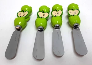 Set Of 4 Green Apple Condiment Spreaders Stainless (Summerville, Target) 5" Long - Picture 1 of 4