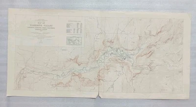 MAPA TOPOGRÁFICO VINTAGE DEL PARQUE NACIONAL DEL VALLE DE YOSEMITE ESTUDIO GEOLÓGICO DE CALIFORNIA 1938 Foto 1 de 4