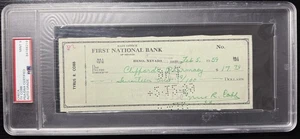 Cheque bancario personal autógrafo firmado por Ty Cobb PSA/ADN 9 AUTO - Imagen 1 de 2