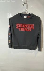 Zara Boys Gray Stranger Things Long Sleeve Crew Neck Pullover Sweatshirt Size 9 - Picture 1 of 4