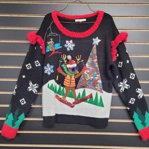 Ugly Christmas Sweater Rentier Skifahren Celebrate Together Damen Größe Small - Bild 1 von 5