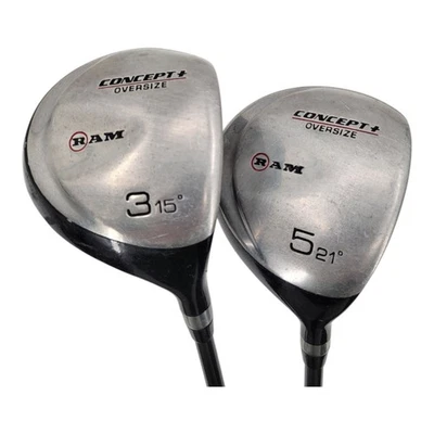 RAM Concept+ Oversize 3 and 5 Fairway Wood Golf Clubs RH Mens Graphite Shafts - Image 1 of 4