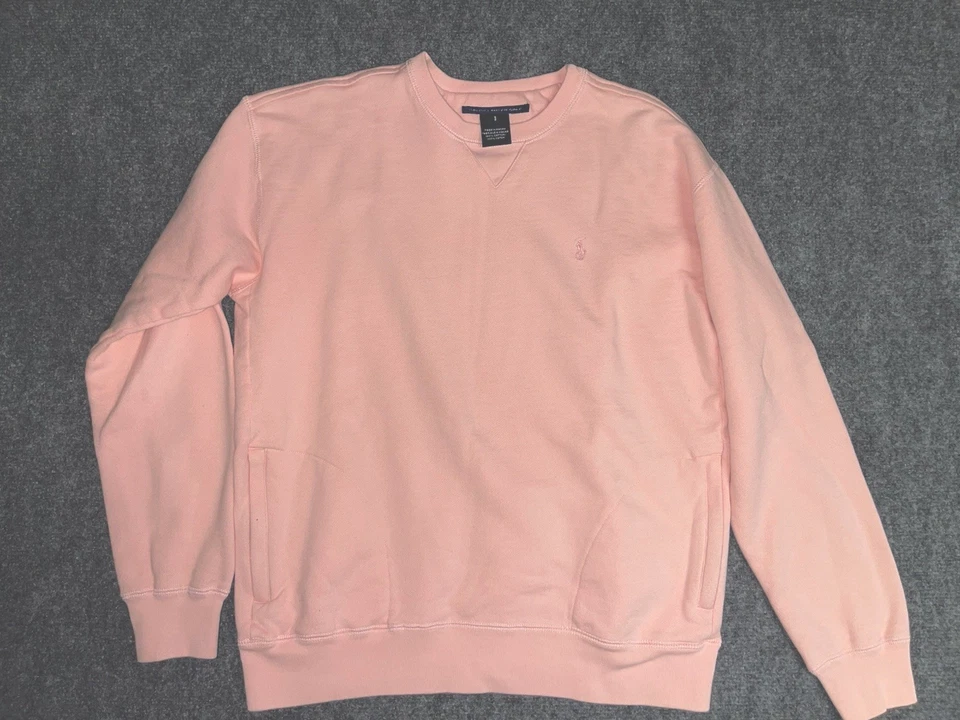 Ralph Lauren Golf Rosa Cuello Redondo Sudadera Pequeña 100% Algodón Y2K Pullover Foto 1 de 4