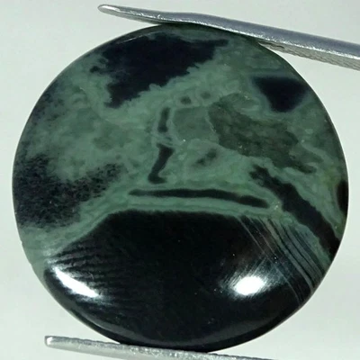 Piedra preciosa cabujón redondo obsidiana tela de araña natural de 16,80 quilates 23 mm x 4 mm Foto 1 de 4