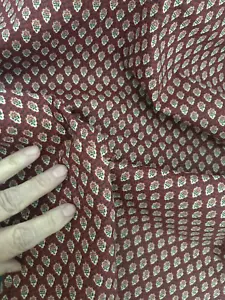 1 1/2 Yd Vtg Floral FRENCH COUNTRY FABRIC Quilting 18X54 Provence Burgundy Red - Picture 1 of 5