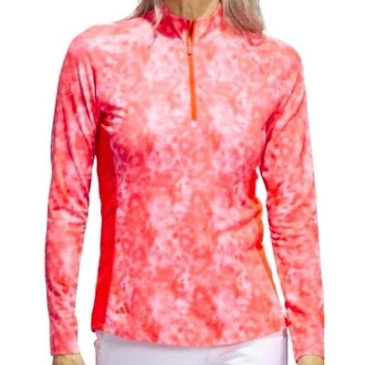 Рубашка поло для гольфа женская Adidas размер XL ярко-красная с ложным вырезом эластичная дышащая спортивная - Изображение 1 из 4