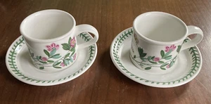 PORTMEIRION Drum Tea Cups Saucers Botanic Garden Susan Williams-Ellis England - Picture 1 of 12