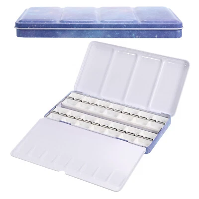 Empty Watercolor Palette, Metal Watercolor Tin with 28pcs Full Pans, Blue - Image 1 of 4