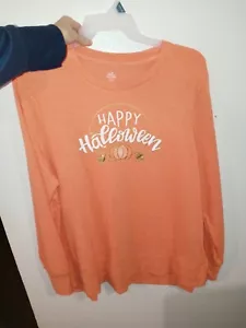 Womens Lounge Sweatshirt Orange Halloween 22 XXXL Sweater - Picture 1 of 2