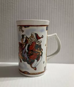 Taza Royal Norfolk Navidad Santa sobre renos Kris Kringle - Imagen 1 de 7
