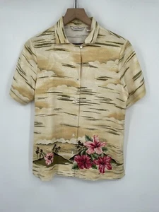 Camisa Tommy Bahama 100 % seda abotonada hibisco puesta de sol para hombre talla mediana - Imagen 1 de 3