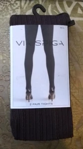 Via Spiga Collant Donna Opaco 2 Paia (Marrone e Nero) Nylon Tg. M/L - Foto 1 di 1