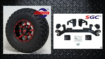 EZGO Medalist/TXT/PDS GAS GOLF CART 4" LIFT KIT + 10" WHEELS and 22" AT TIRES  - Image 1 of 4