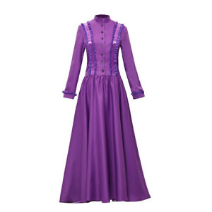 Women Retro Cosplay Stand Collar Dress Ballgown Gothic Dress Victorian Xs-4xl