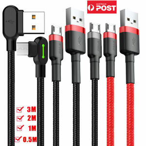 1M/2M/3M Strong Braided Micro USB Data Charger Cable Cord For Android Samsung