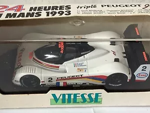 Die-Cast Vitesse 093C 1:43 Peugeot 905 Evo1 2 Place Le Mans 1993 (DE39-29S3/4)-2 - Foto 1 di 3