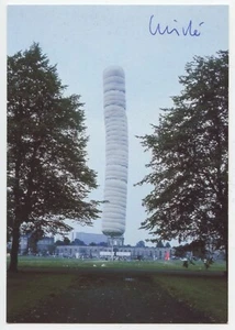 CHRISTO CARTE POSTALE D'ART SIGNÉE À LA MAIN HANDSIGNED ART POSTCARD KASSEL - Imagen 1 de 2