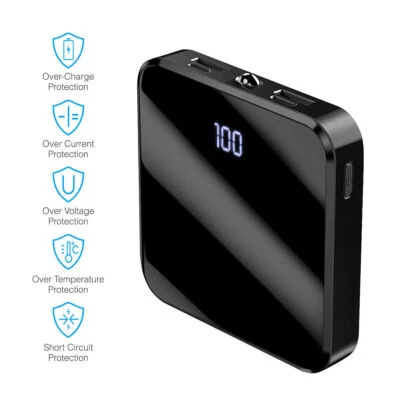 Caricabatteria portatile doppio USB mini power bank 10000mah per cellulare - Immagine 1 di 4