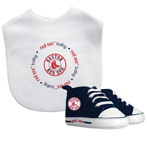 Boston Red Sox Baby Set - Bib & Shoes Licensed MLB BPA Free Cover