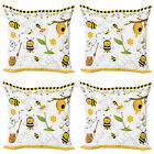 Collage 4 Teiliges Kissenbezugs Set Bienen Gnseblmchen Kamille