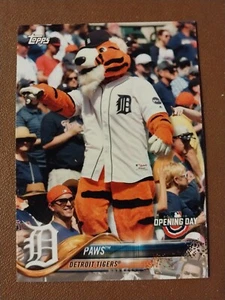 2018 PAWS TOPPS OPENING DAY BASEBALL MASCOT CARD #M-11 DETROIT TIGERS - Picture 1 of 2