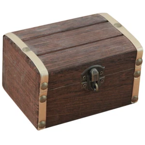 Schatztruhe Münzsammelbox Holz Schatztruhe kleine Holzkiste - Bild 1 von 12