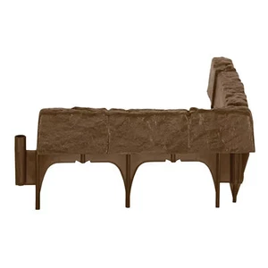 Suncast Plastic Border Stone Edging for Enclosing Flower Beds or Garden, Brown - Picture 1 of 11