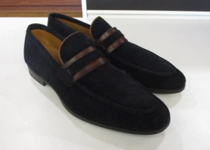 Magnanni Daniel Suede Navy & Brown Loafers size 9.5 (4062) - Picture 1 of 5