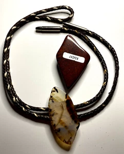 Jasper Stone Bolo Ties Marquise Shaped - Picture 1 of 9