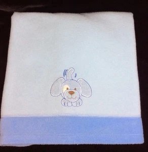 Blankets & Beyond Blue Fleece Puppy Dog Baby Blanket - Picture 1 of 5