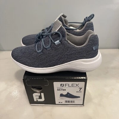 Zapato de golf para mujer Footjoy Flex Coastal - Talla 7 - Estilo 95760 - Azul, Gris, Blanco Foto 1 de 4