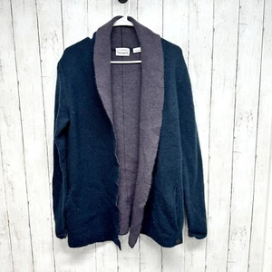 Timberland Sweater Size Large Blue Cardigan Cascade Long Sleeve Winter Logo - Picture 1 of 4