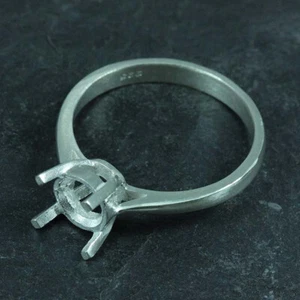 6.5 MM. Round cut semi-mount ring setting sterling silver 925# 262 Pre order - Picture 1 of 5