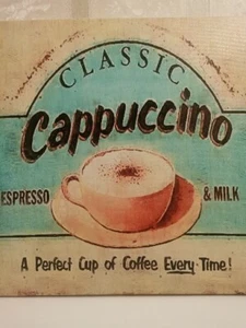 Classic Cappuccino Kitchen Cafe Food Coffee Wall Art Canvas Picture Print 16" - Picture 1 of 14