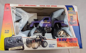 RARE Vintage New Bright RC 4x4 1:14 scale Cyclone Truck PURPLE NEW IN BOX - Picture 1 of 17
