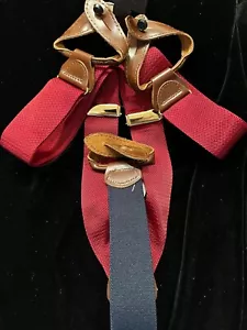 Perry Ellis Herren Leder Hosenträger verstellbare Hosenträger - *ROT* Neu mit Etikett! - Bild 1 von 3